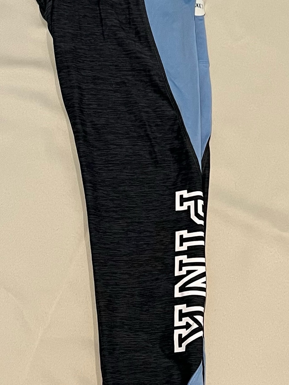 Victoria's Secret Black and Light Blue Kids Sweatpants with White Logo